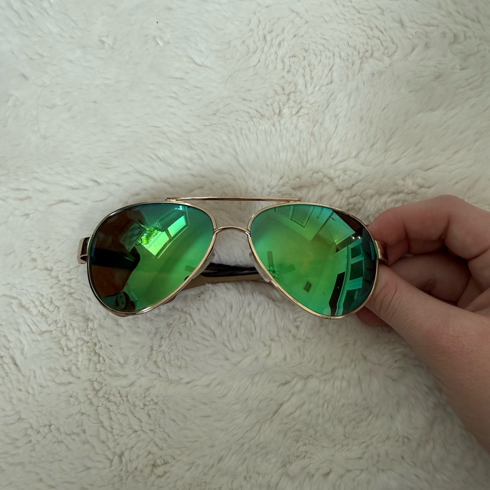 Costa Green and Gold Aviator Sunglasses